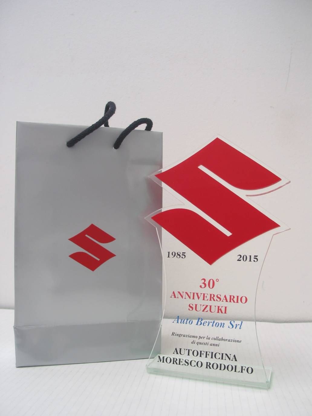 Trofeo personalizzato Anniversario Suzuki Auto Berton