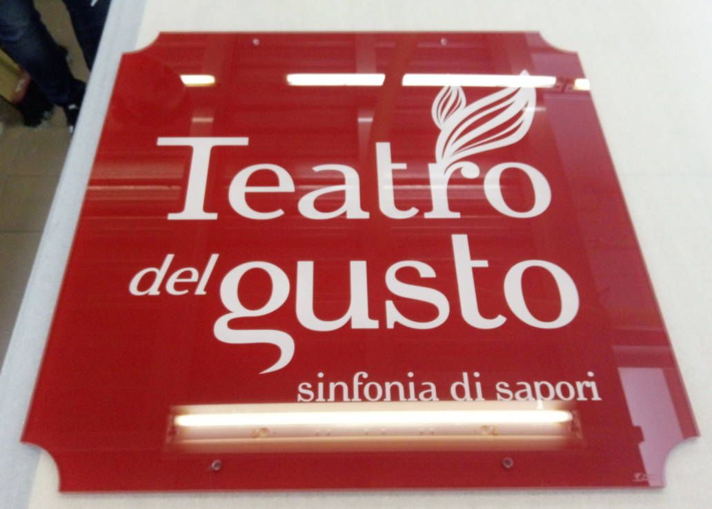 Targa In Plexiglass Teatro del gusto Con Stampa Digitale
