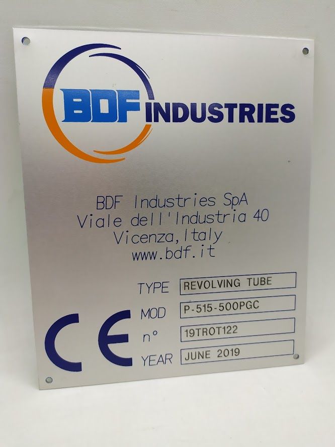 Targa in alluminio incisa BDF Industries